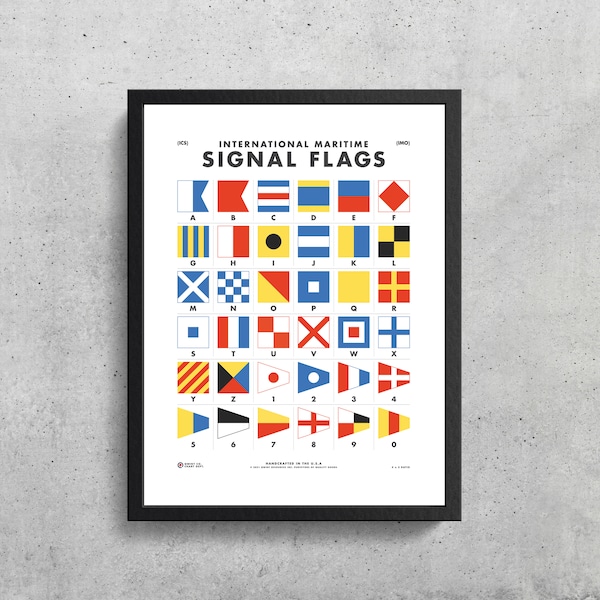 Maritime Signal Flags Wall Art Printable | Nautical Alphabet | Signal Flags | Gifts for Boat Lovers | Gifts for Dad | Sailing Decor