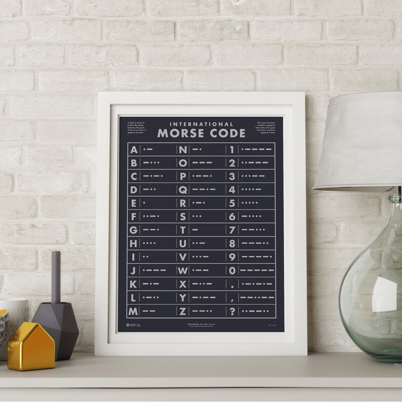 morse code alphabet printable morse code chart wes etsy