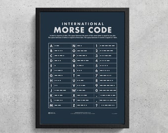 Morse Code Alphabet Poster Digital Download 5 Sizes