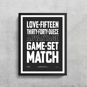Tennis Scores Wall Art Printable |  Tennis | Wimbledon | US Open | Australian Open | French Open | Tennis Lover | Tennis Wall Art