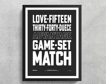 Tennis Scoring Explained Chart, Tennis Lover Wall Art