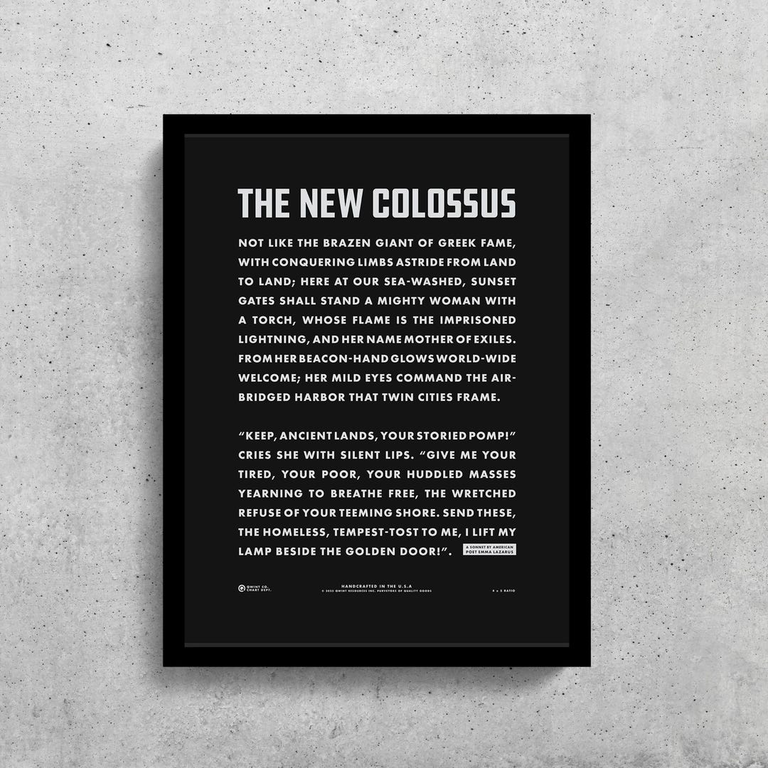 The New Colossus Poster Digital Download 5 Sizes - Etsy