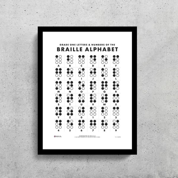 Braille Alphabet Wall Art Printable | Braille Chart | Tactile Language | Visually Impaired Language | Ecriture Nocturne | Louis Braille