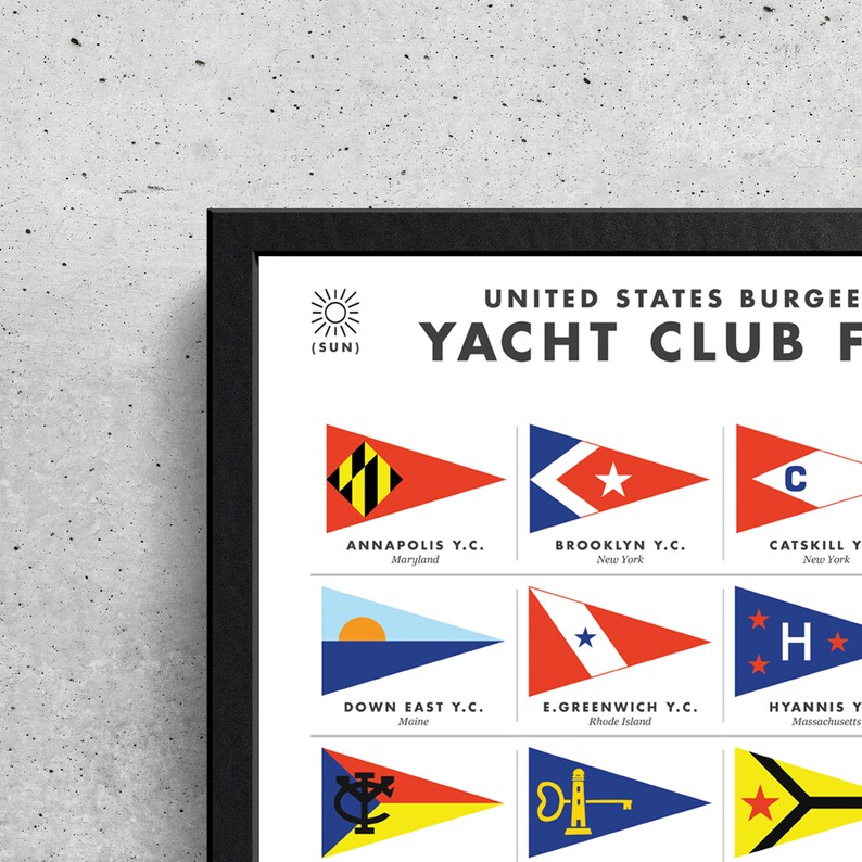 Yacht Club Flags Printable Yacht Clubs Yacht Burgee Etsy