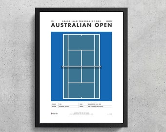 Australian Open Tennis Court Print, Grand Slam Wall Art