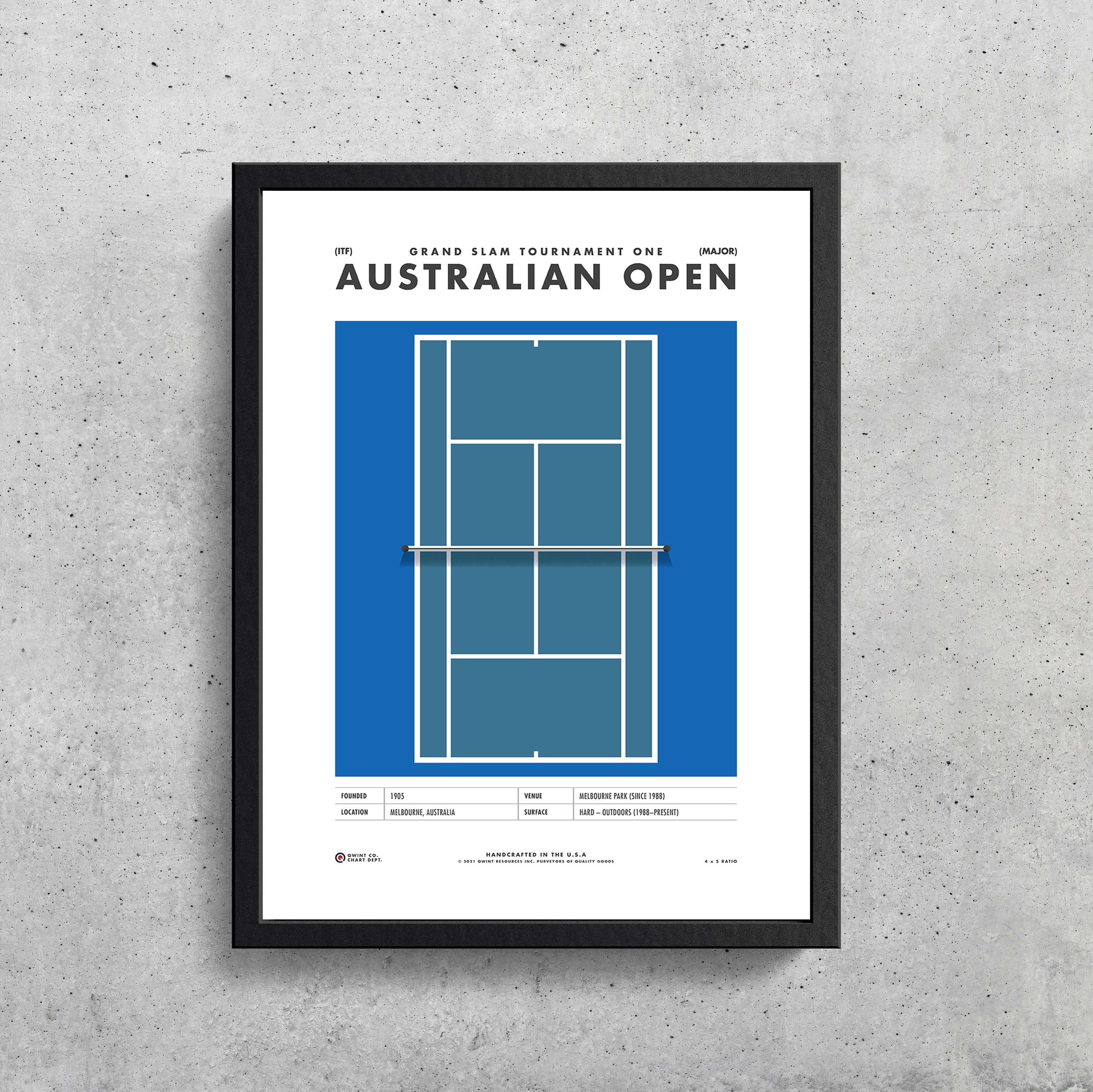 Australian Open Tennis Court Print, Grand Slam Wall Art - Etsy