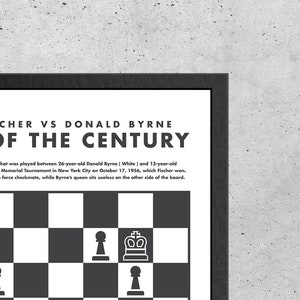 Bobby Fisher Game of the Century Wall Art Printable Chess Chess Lovers Chess Decor The Queen's Gambit Chess Poster Chess Art image 8