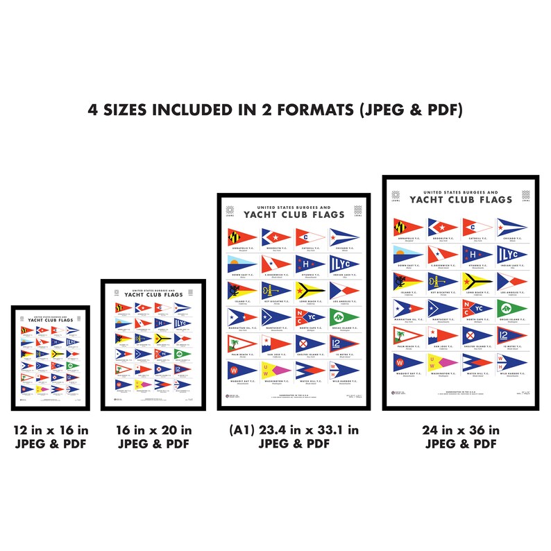 Yacht Club Flags Printable Yacht Clubs Yacht Burgee | Etsy