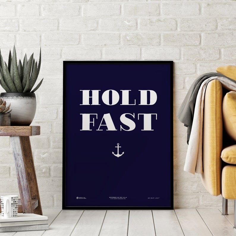 Home Decor Boys Room Nautical Art Sailing Sea Girls Room Ocean Hold Fast Printable Surf Decor Beach Decor