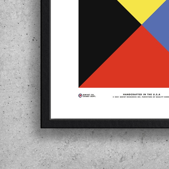 Nautical Signal Flag Z Print, 