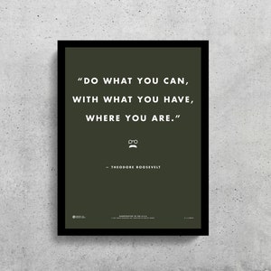 Theodore Roosevelt Quote Wall Art Printable | Inspirational Quote | Teddy Roosevelt | Man Cave | Presidents | Home Decor | Teddy Quote