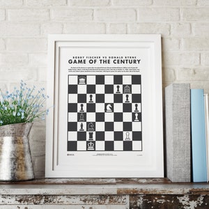 Bobby Fisher Game of the Century Wall Art Printable Chess Chess Lovers Chess Decor The Queen's Gambit Chess Poster Chess Art image 5