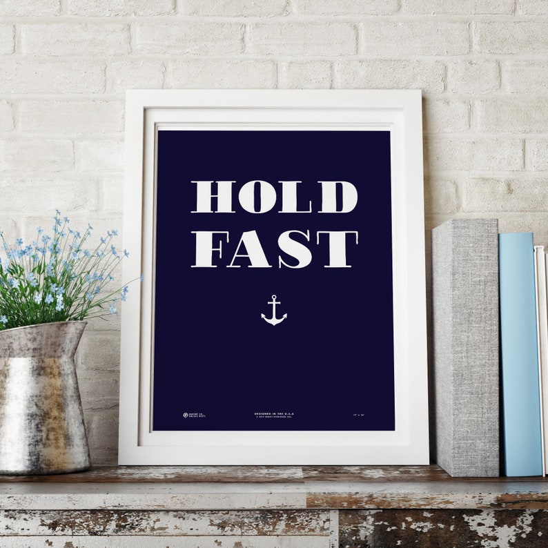 Home Decor Boys Room Nautical Art Sailing Sea Girls Room Ocean Hold Fast Printable Surf Decor Beach Decor