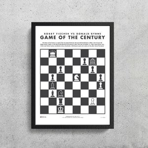 Bobby Fisher Game of the Century Wall Art Printable Chess Chess Lovers Chess Decor The Queen's Gambit Chess Poster Chess Art image 1