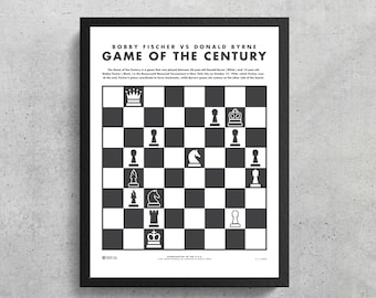 Bobby Fisher Game of the Century Wall Art Printable | Chess | Chess Lovers | Chess Decor | The Queen's Gambit | Chess Poster | Chess Art