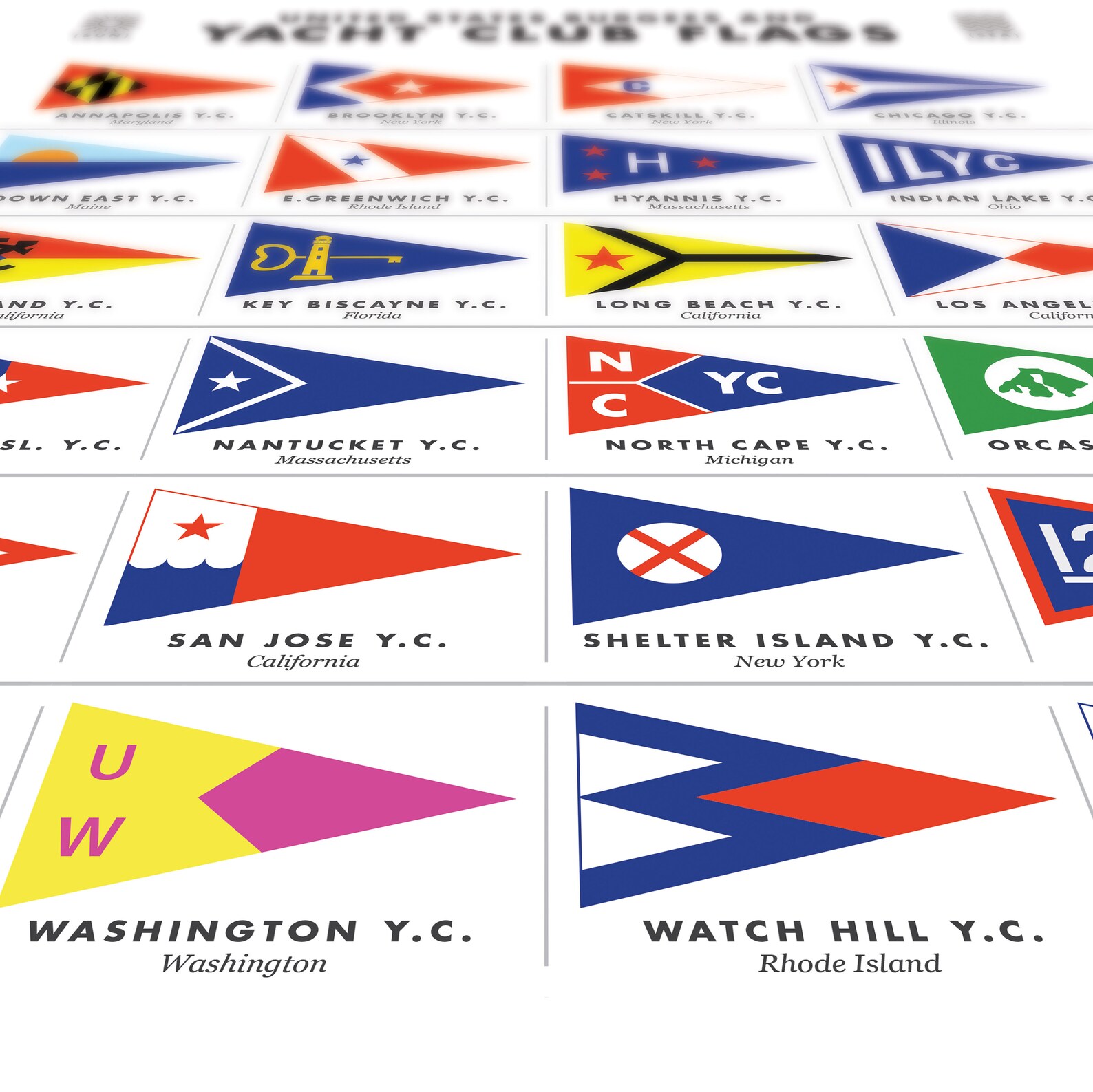 Yacht Club Flags Printable Yacht Clubs Yacht Burgee Etsy