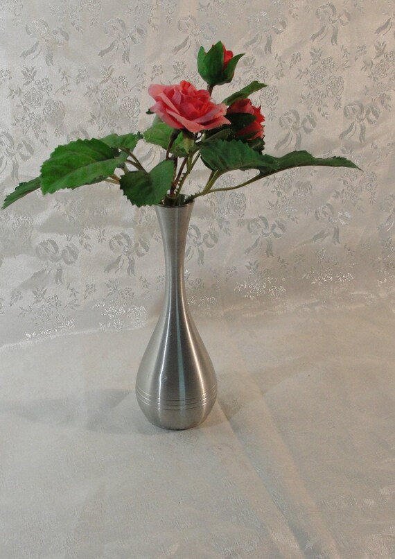 Peninsular Pewter Vintage Malaysian Pewter Bud Vase Etsy