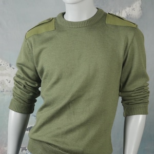 Vintage Österreichische Armee Wollpullover: Leichter Militär Pullover, Größe L