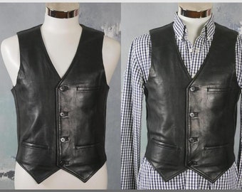 Leather vest | Etsy