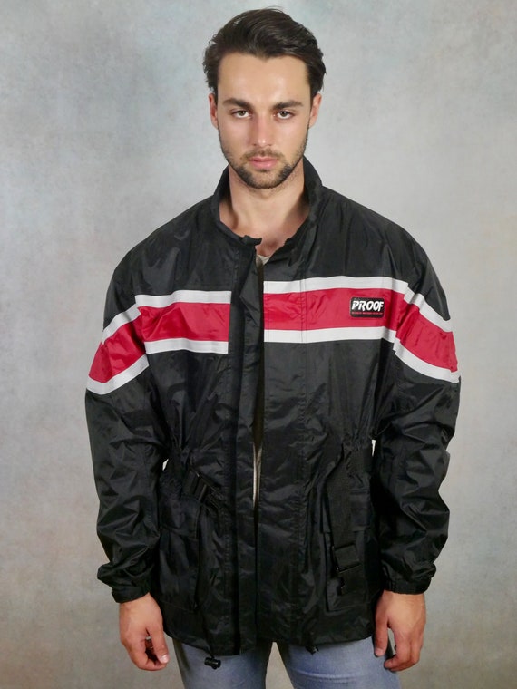 Black Raincoat 90s European Vintage Jacket Size Large 42 to - Etsy