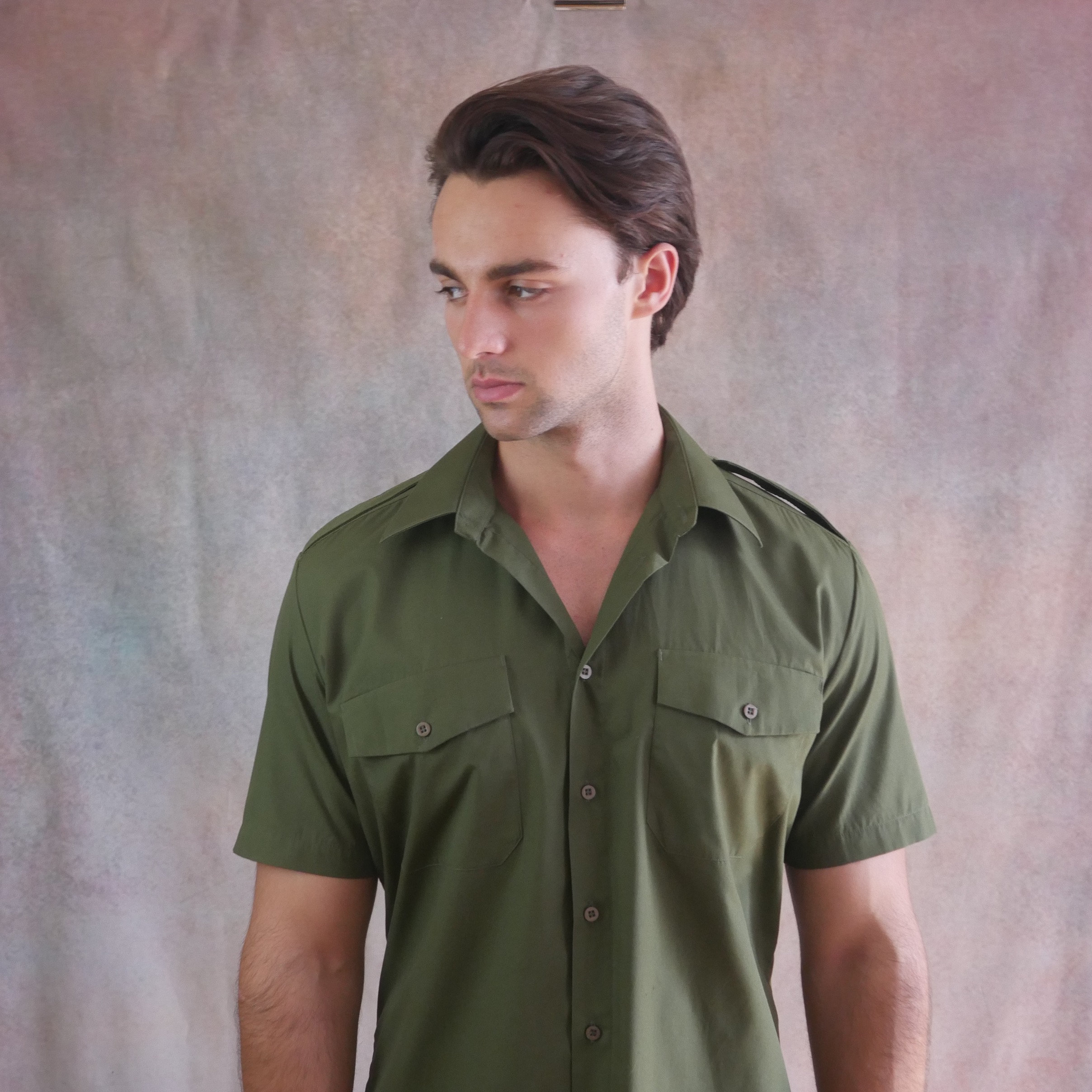 Vintage Army Shirt 1980s Short-sleeve 