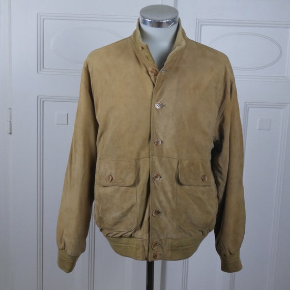 Tan Suede Jacket, 1990s European Vintage Cardigan… - image 2