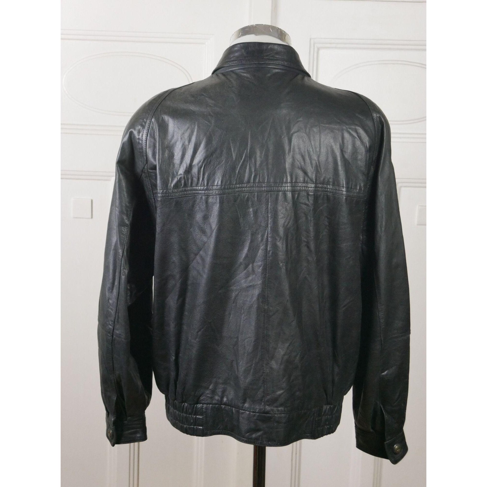 Vintage Leather Jacket 80s Soft Black Lambskin Bomber Large - Etsy