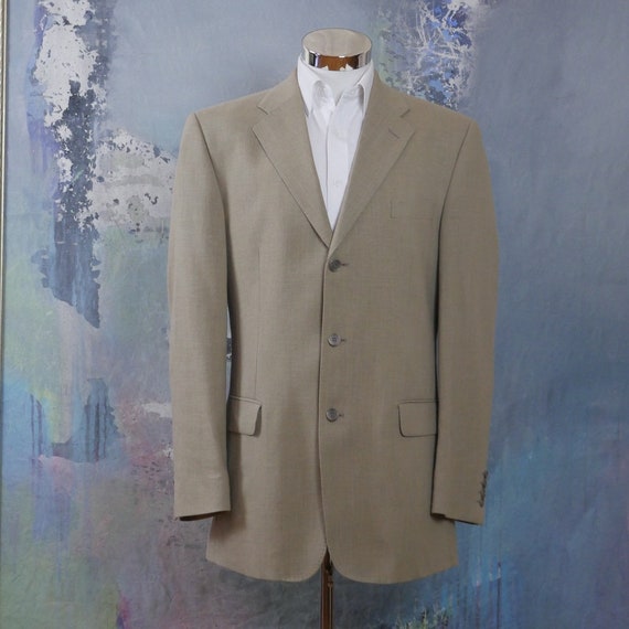 1990s Beige Blazer, Linen Blend Matti Collection … - image 2