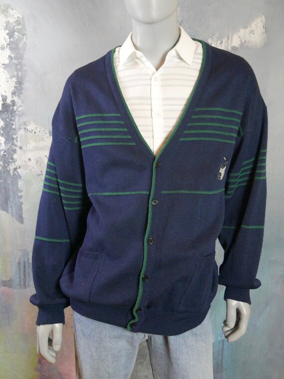 Navy blue button down sweater top
