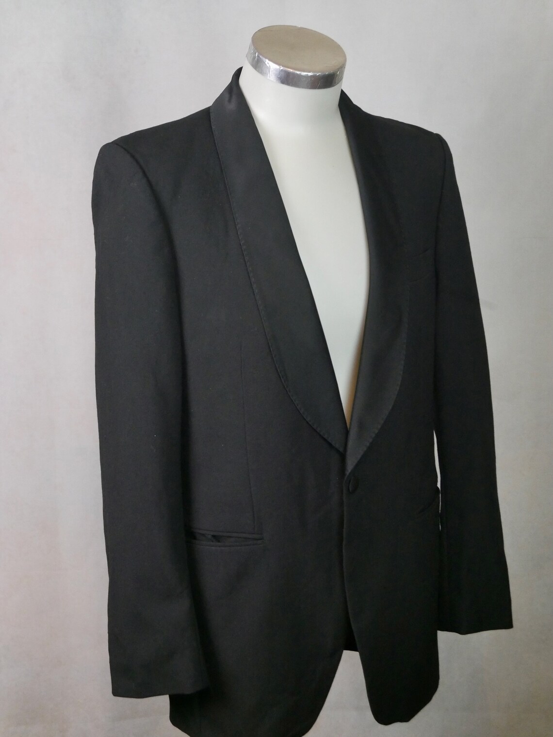 Black Tuxedo Jacket European Vintage Retro Shawl Collar - Etsy