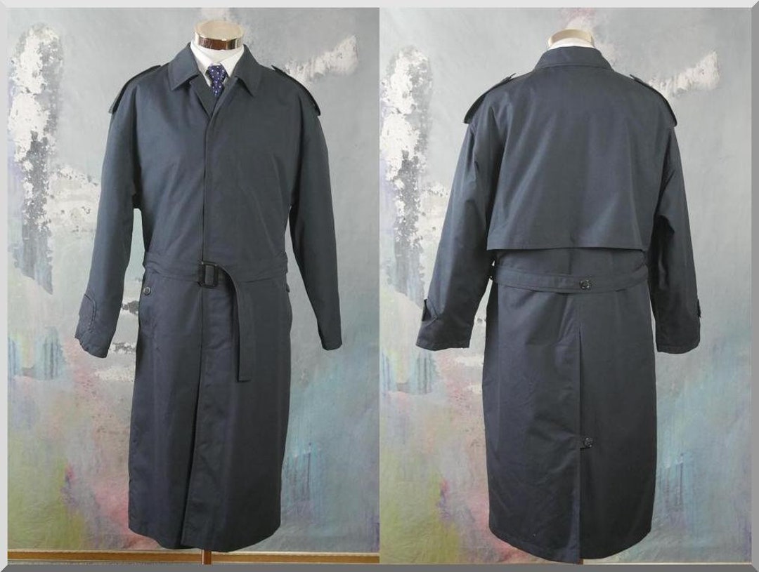 Blue Trench Coat 1980s European Vintage Men's Rainproof - Etsy