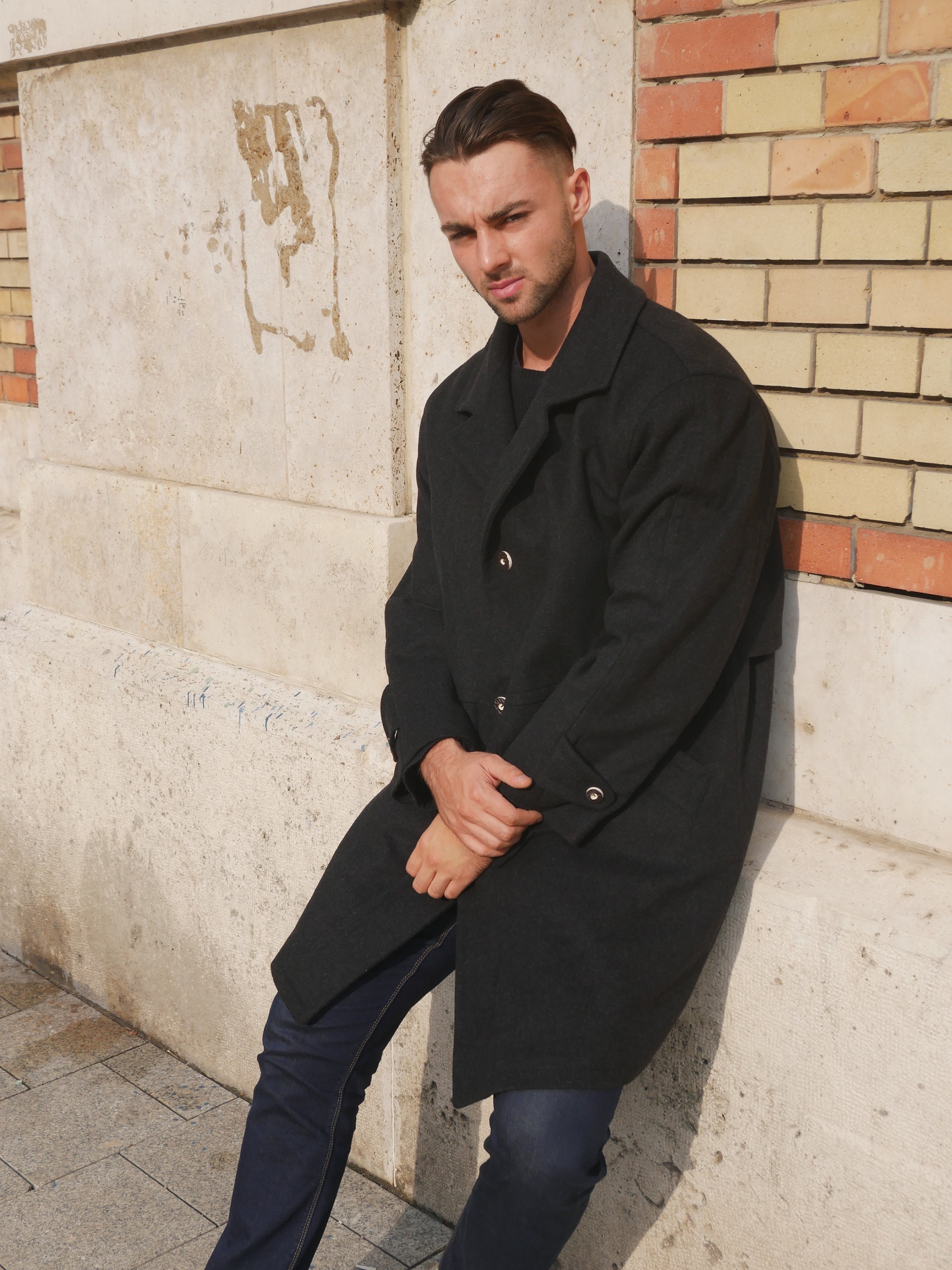 Loden Wool & Cashmere Coat, 1990s German Vintage Tyrol Dark Loden Wool & Cashmere Coat, 1990s German Vintage Tyrol Dark