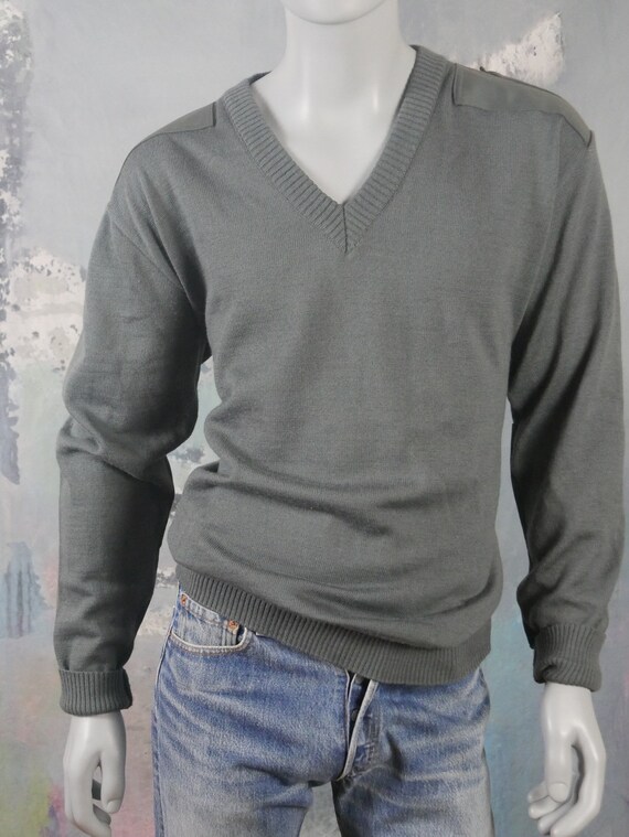 V neck military clearance sweater