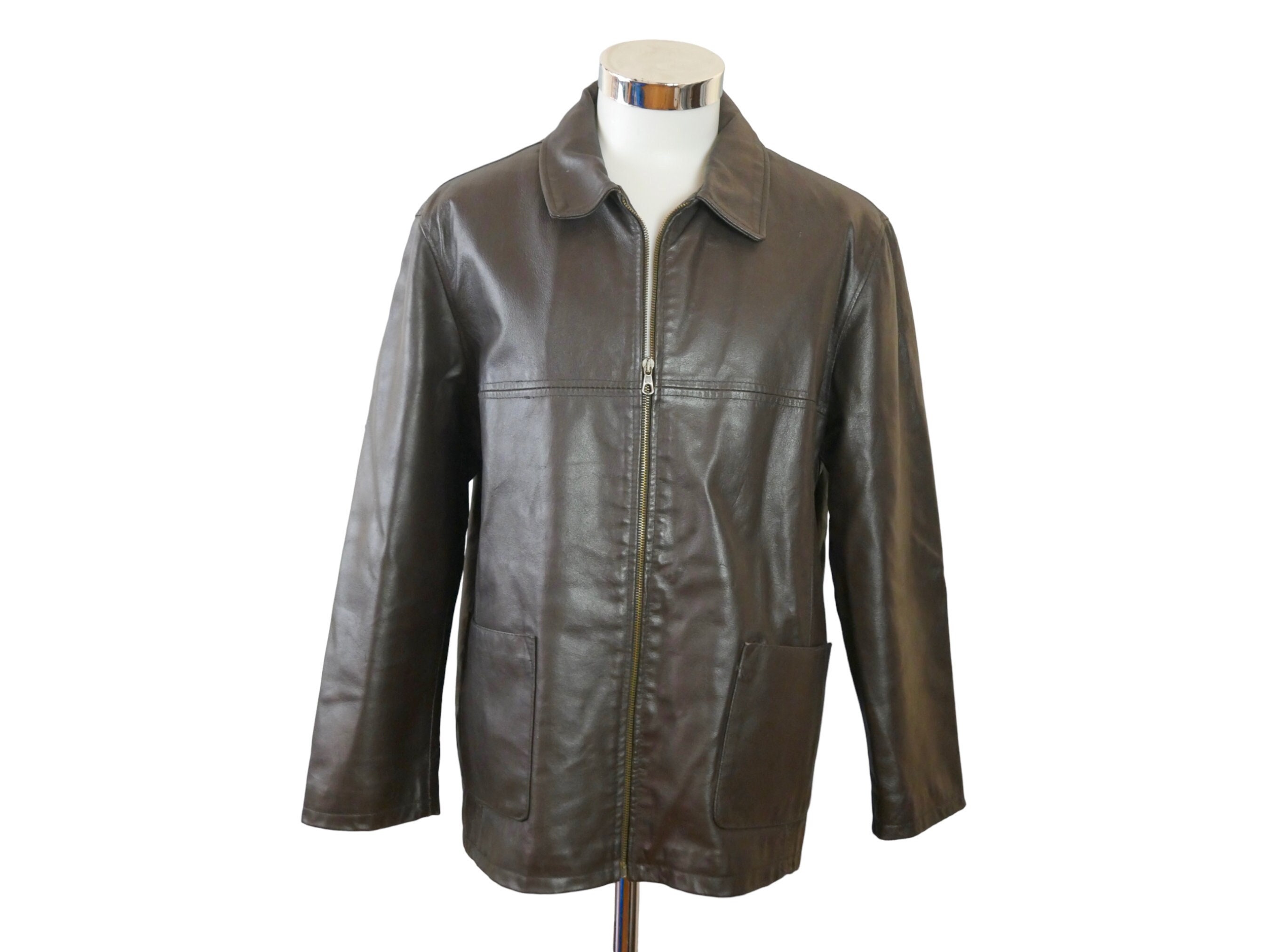 ニ*ニ様 80s short A-2 real leather bomber j 1980s Faded Leather Bomber Free Shipping - The Vintage Twin