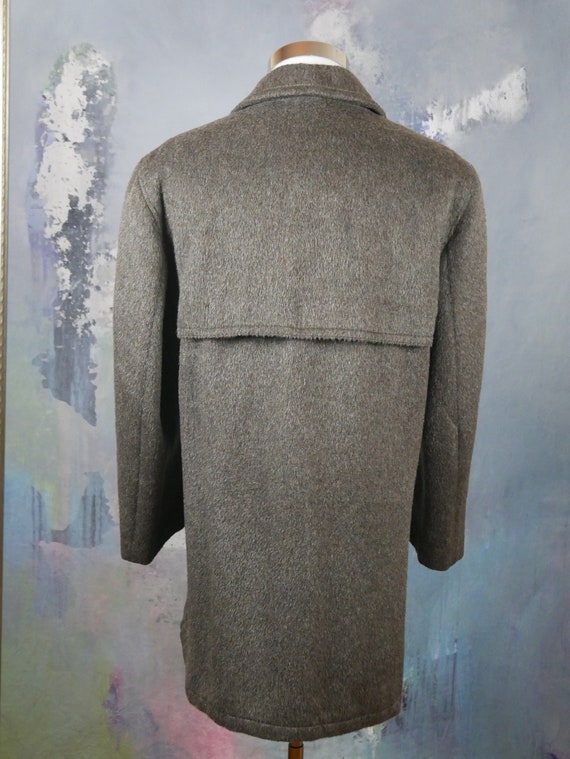 1980s Overcoat, Brown Mohair Wool Blend Men's Mad… - image 8