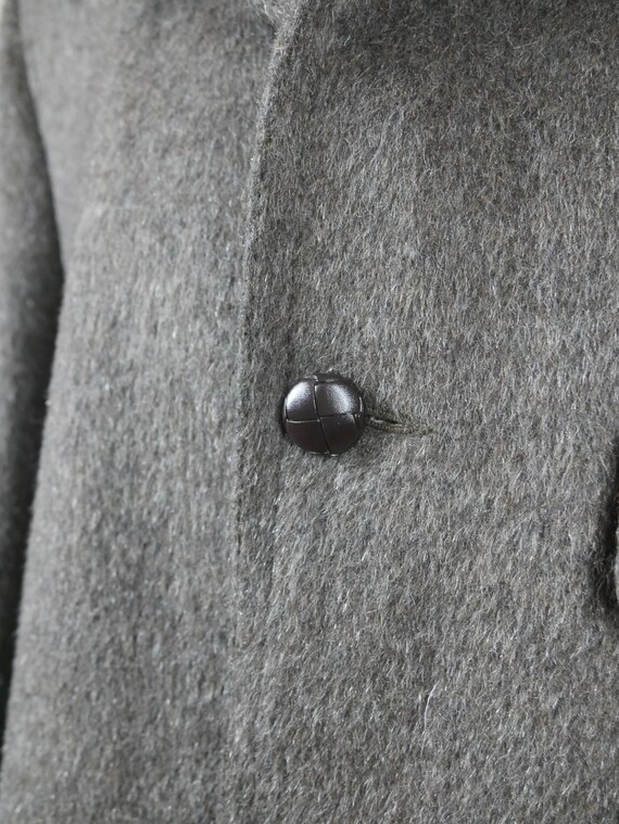 1980s Overcoat, Brown Mohair Wool Blend Men's Mad… - image 4