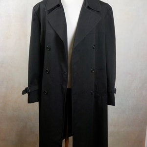 Black Trench Coat, 90s European Vintage Belted Long Duster Overcoat - Etsy