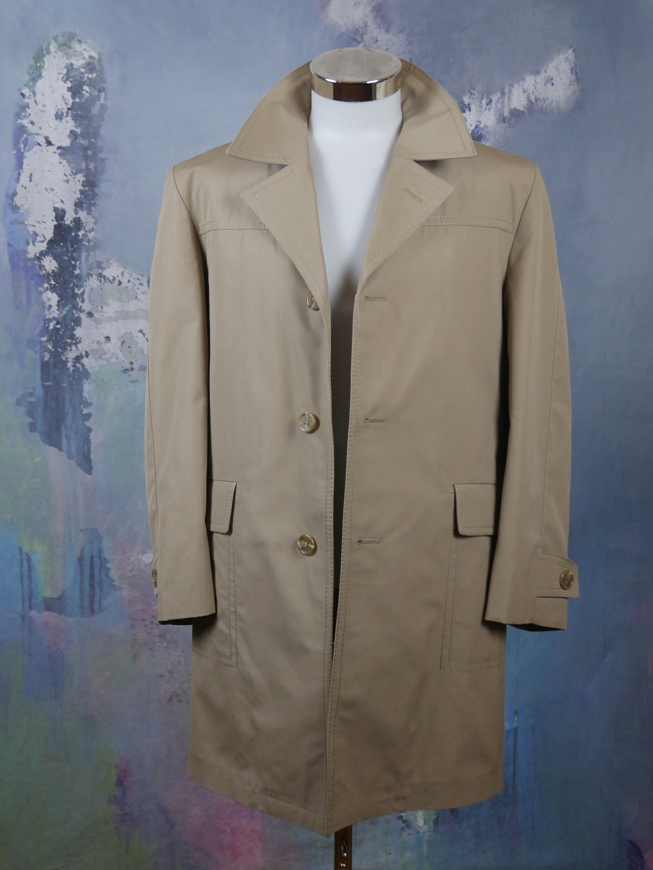 1970s Trench Coat European Vintage Beige Single-breasted - Etsy