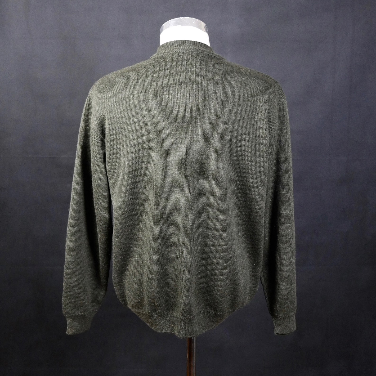 Green Cardigan 1980s Vintage Wool Blend Button-down V-neck - Etsy