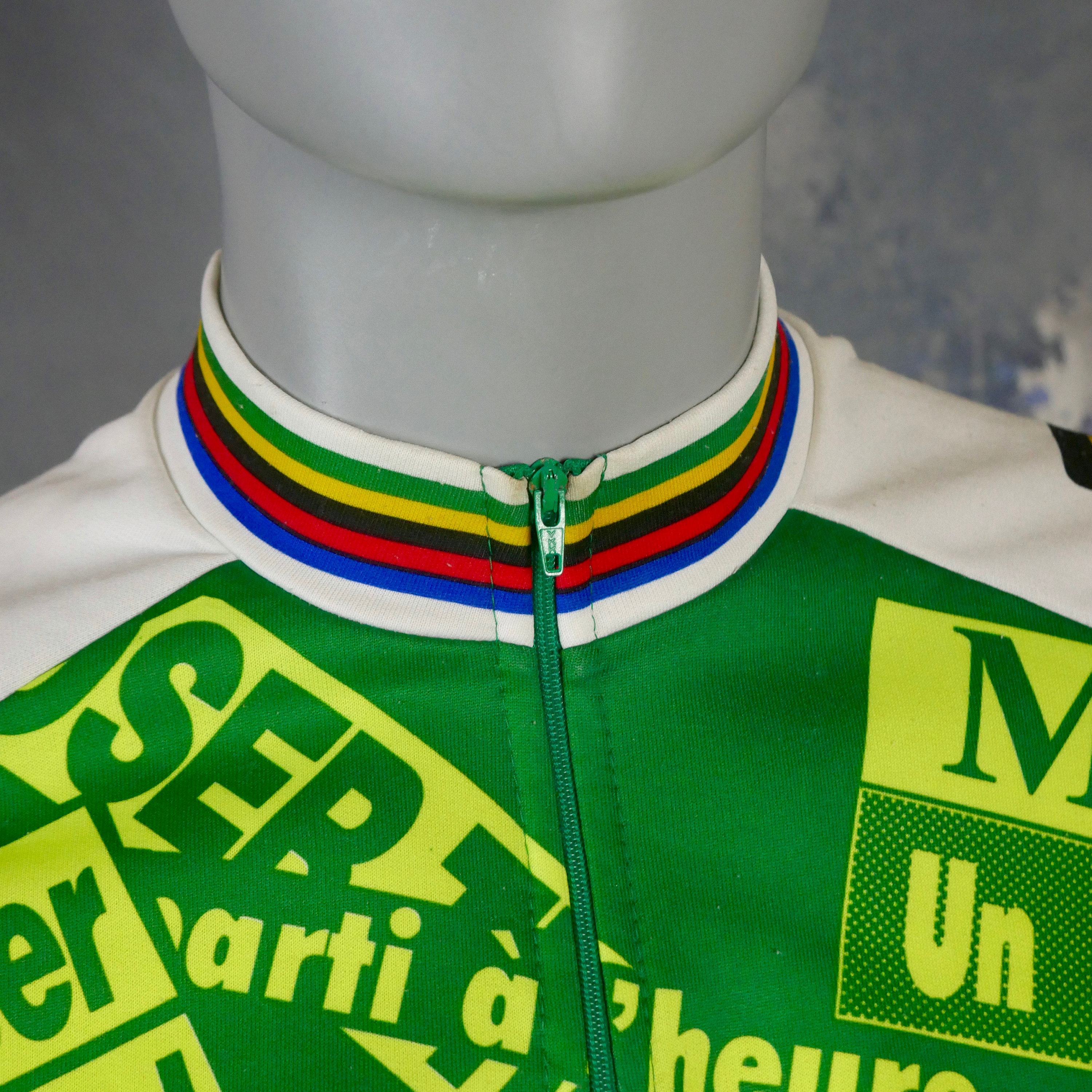 Italian Cycling Jersey 1990s Vintage White Green Yellow Etsy
