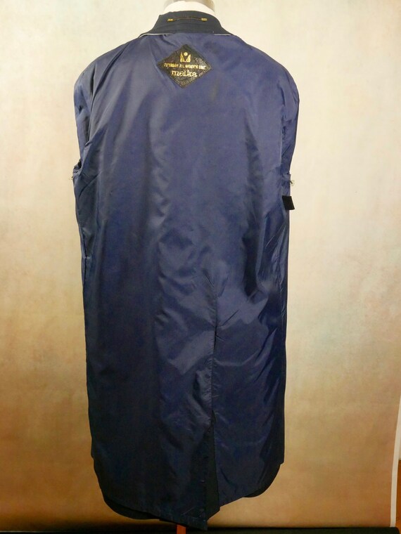 Vintage Trench Coat, 90s Dark Navy Blue Double-Br… - image 9