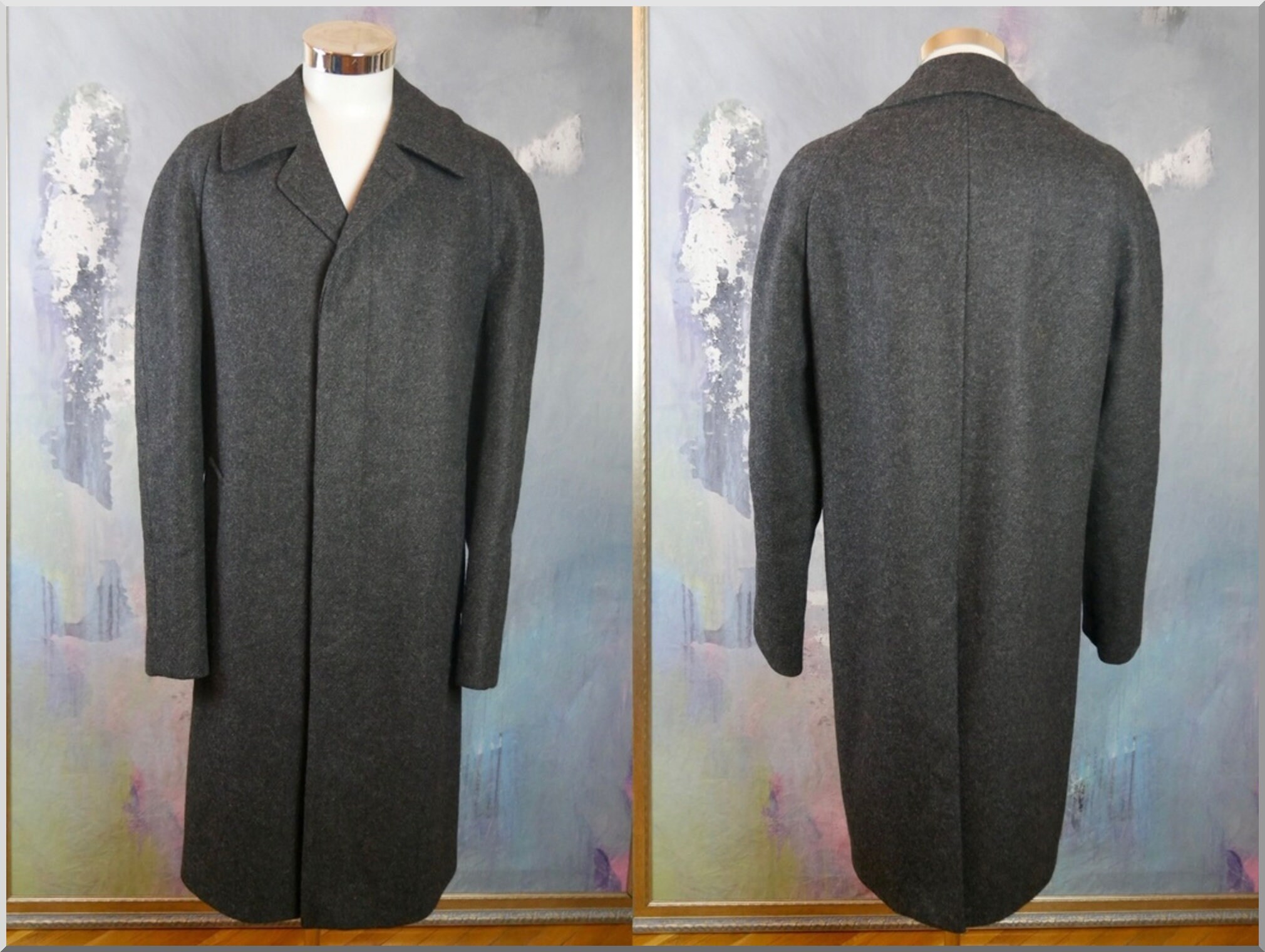 Charcoal Gray Wool Overcoat 1990s European Vintage Men's - Etsy