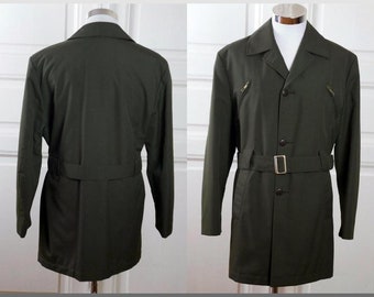 Olive Green Khaki Military Jacket, Size 42 US/UK