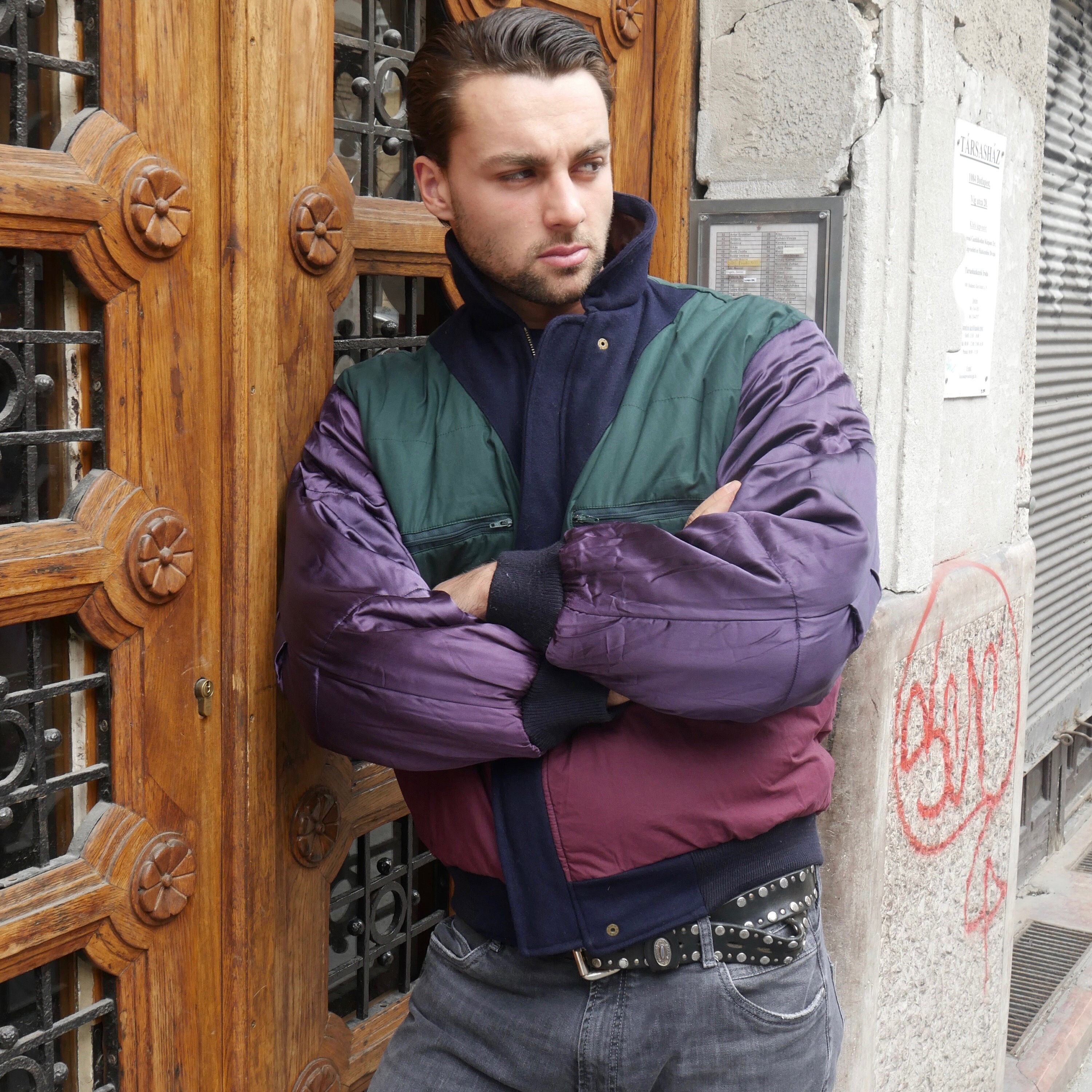 90s G9 nordstrom wool blouson GRN