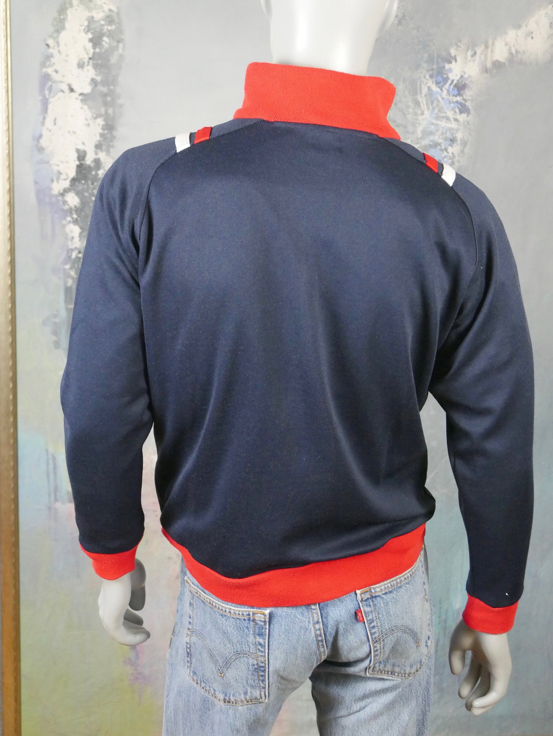 1990s Tennis Track Jacket Navy Blue Zippered Sports Jacket W Etsy