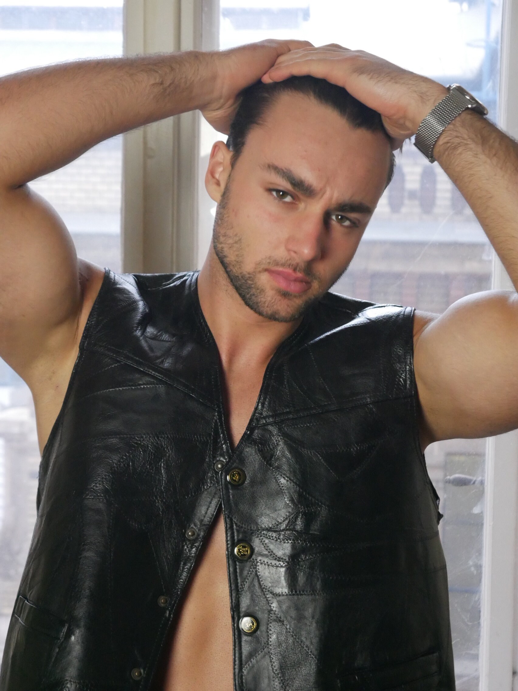 1990s leather vest