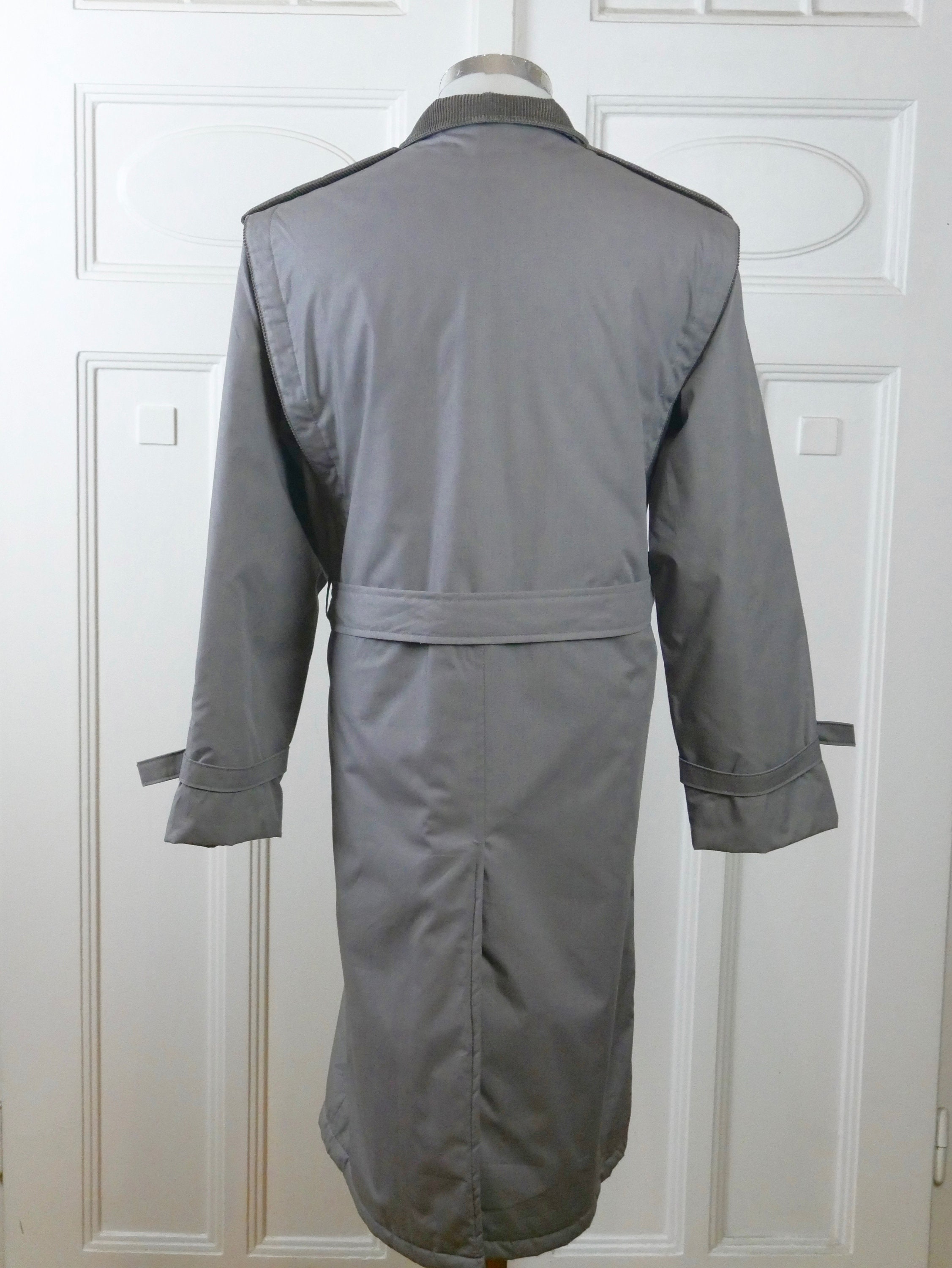 Gray Trench Coat 1990s European Vintage Overcoat With - Etsy