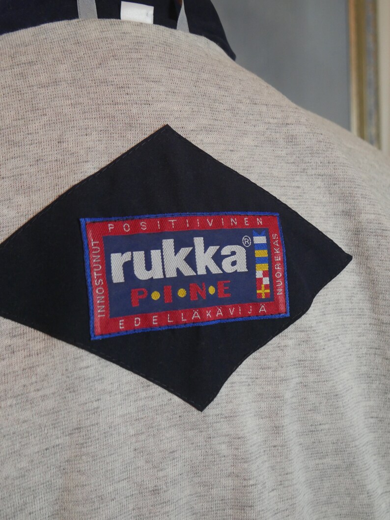 Red & Navy Blue Jacket, 1990s European Vintage Zippered Rukka Sport Windbreaker: Size Large 40 to 42 US/UK image 10