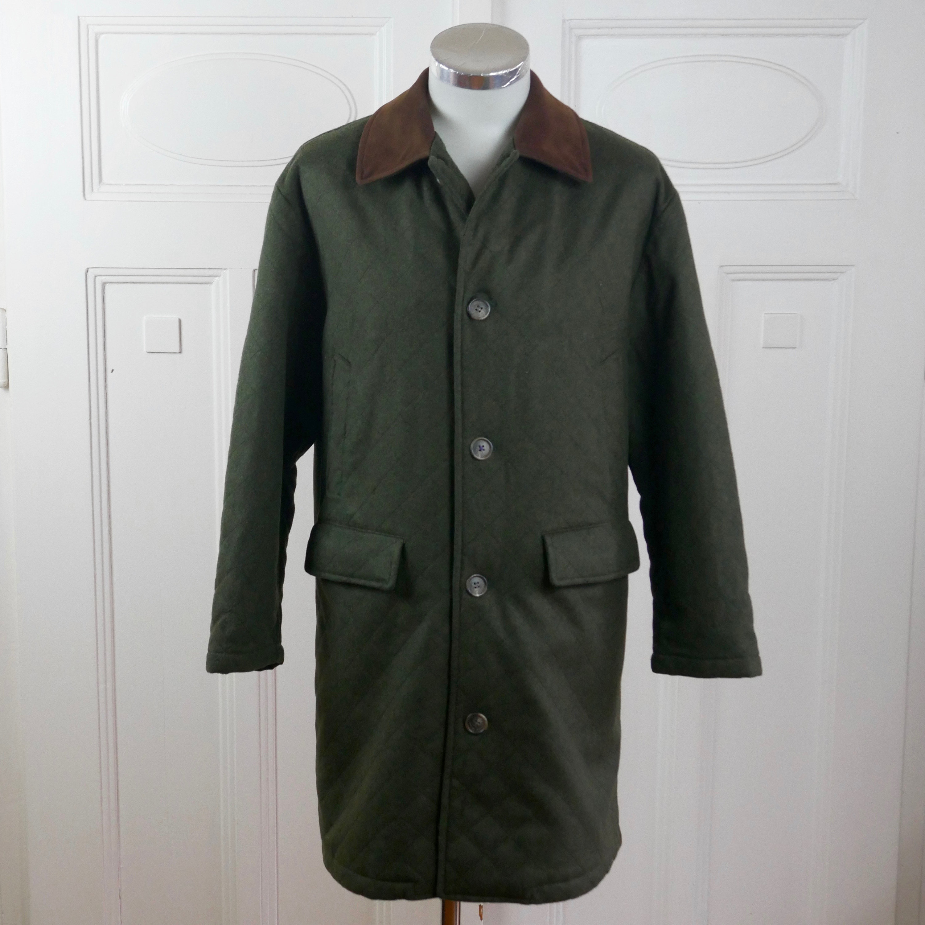 Green Wool Coat 1990s Italian Vintage Overcoat: Size 44 Short - Etsy
