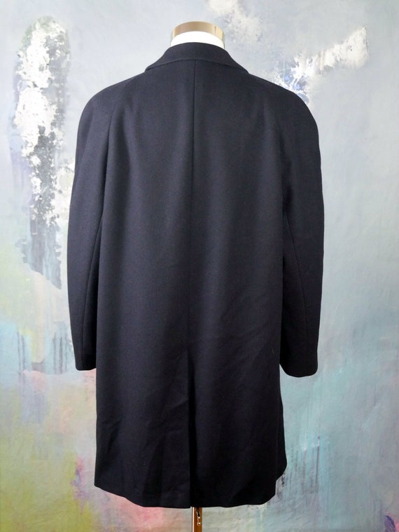 Navy Blue Wool Coat, European Vintage Long Mad Me… - image 7
